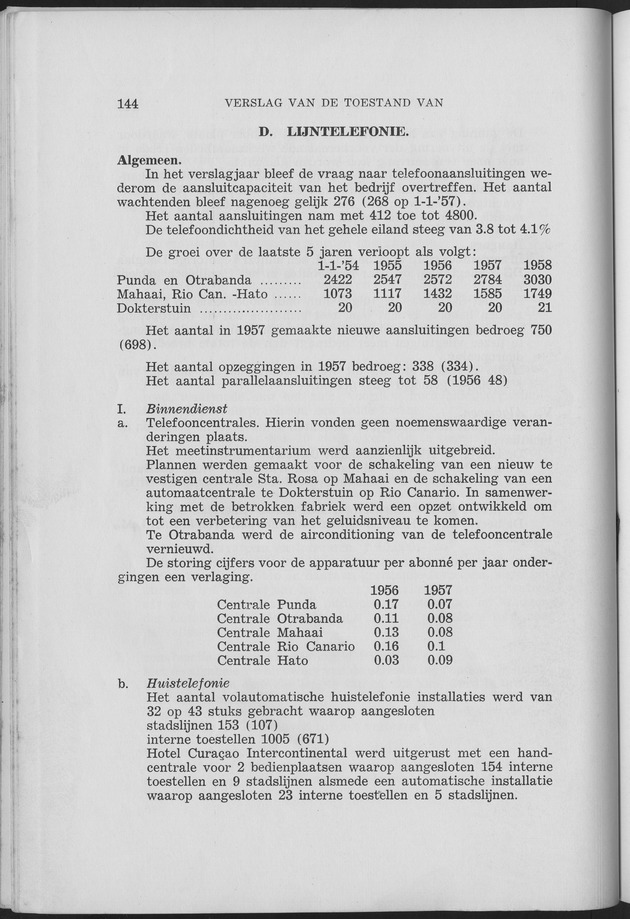 Verslag van de toestand van het eilandgebied Curacao 1957 - Page 144