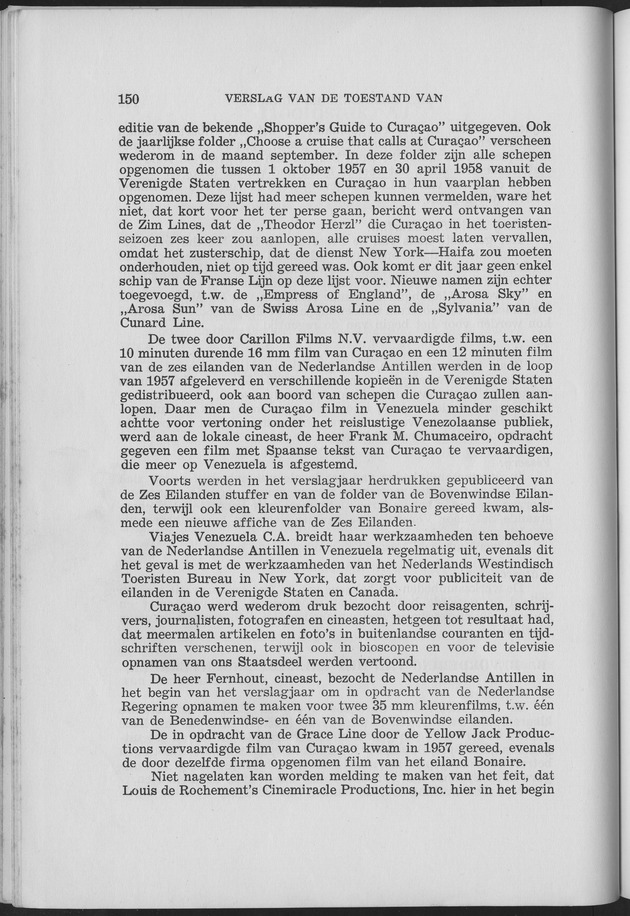 Verslag van de toestand van het eilandgebied Curacao 1957 - Page 150