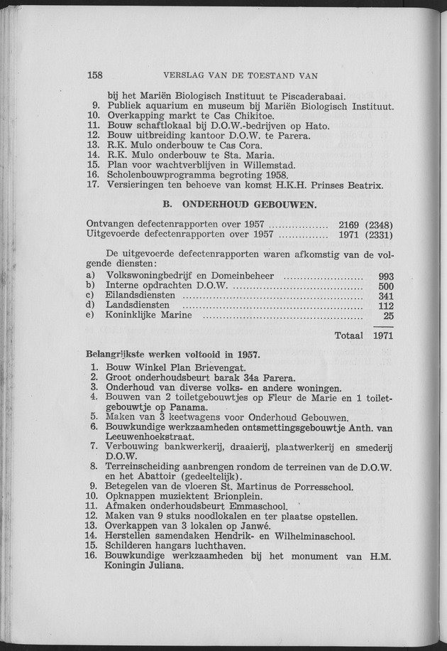 Verslag van de toestand van het eilandgebied Curacao 1957 - Page 158