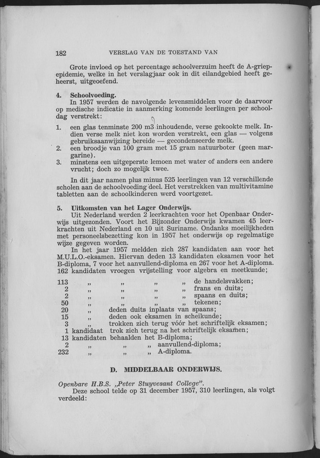 Verslag van de toestand van het eilandgebied Curacao 1957 - Page 182