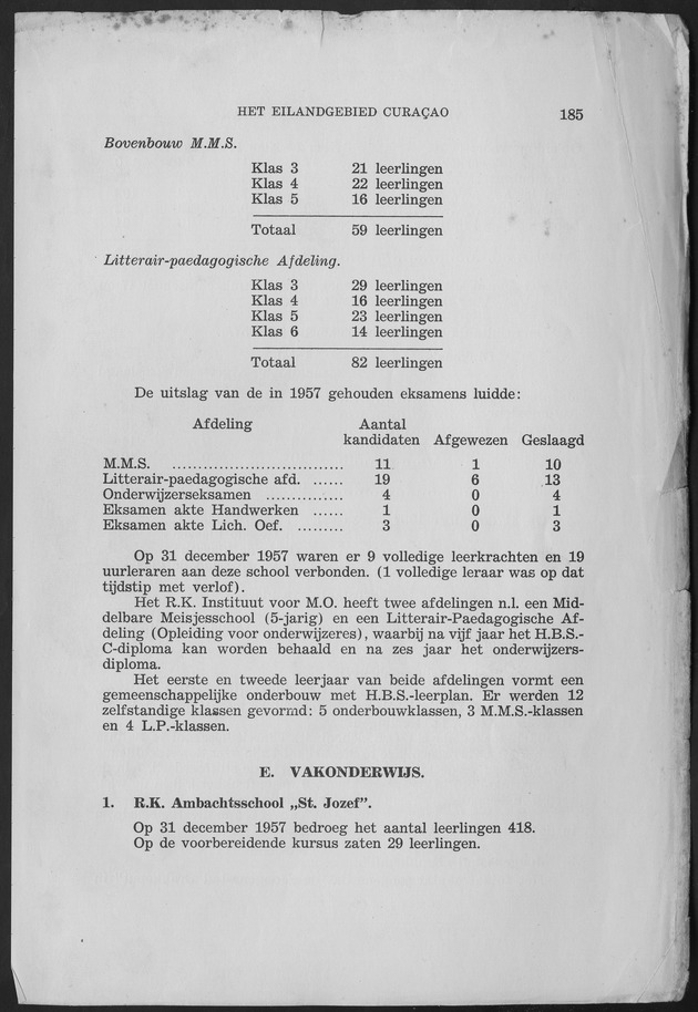 Verslag van de toestand van het eilandgebied Curacao 1957 - Page 185