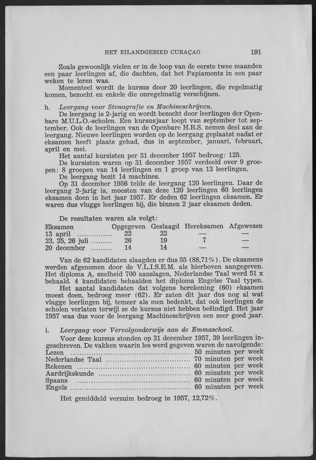 Verslag van de toestand van het eilandgebied Curacao 1957 - Page 191