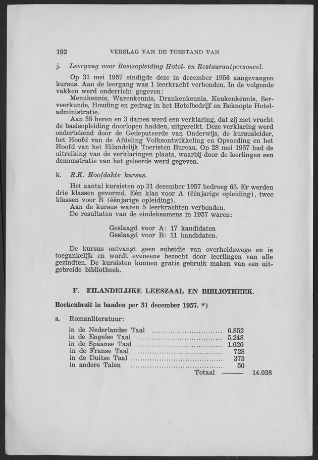 Verslag van de toestand van het eilandgebied Curacao 1957 - Page 192