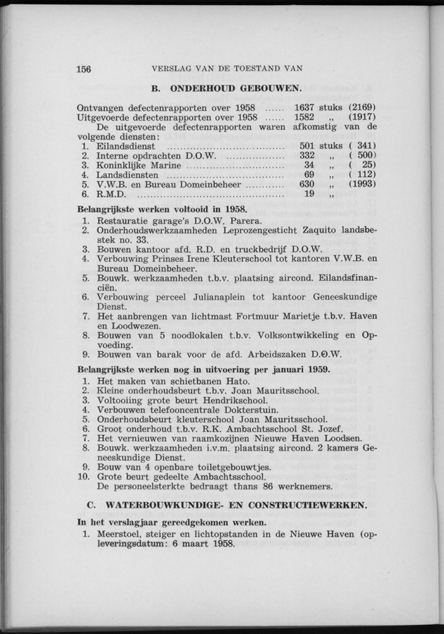 Verslag van de toestand van het eilandgebied Curacao 1958 - Page 156