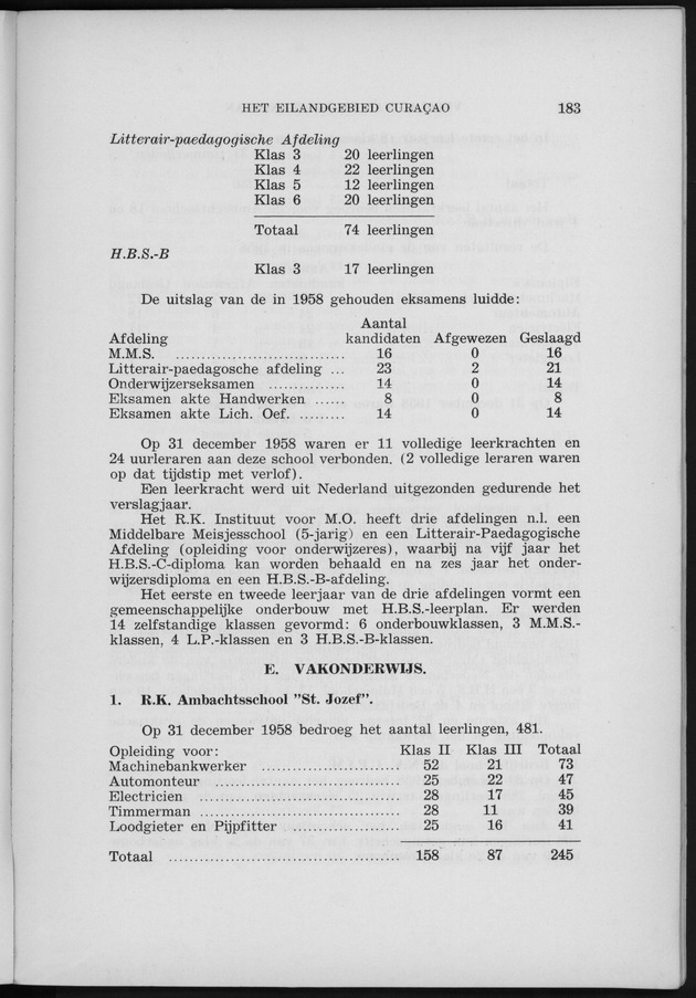 Verslag van de toestand van het eilandgebied Curacao 1958 - Page 183