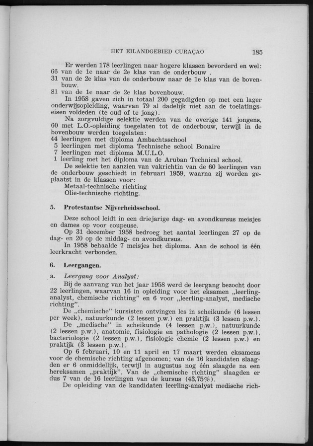 Verslag van de toestand van het eilandgebied Curacao 1958 - Page 185