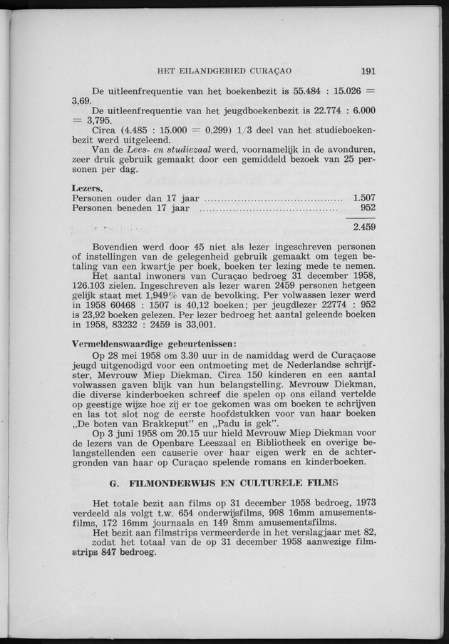 Verslag van de toestand van het eilandgebied Curacao 1958 - Page 191