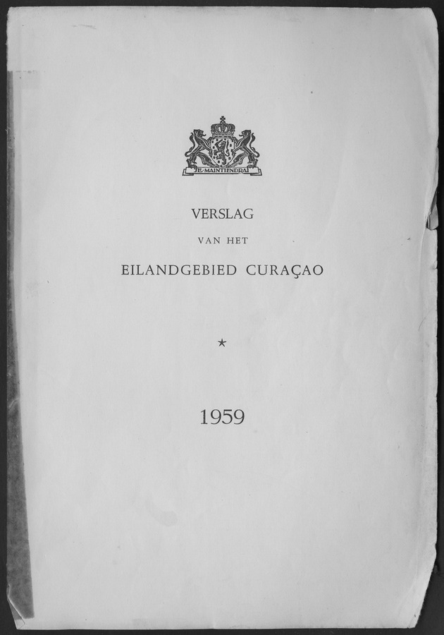 Verslag van de toestand van het eilandgebied Curacao 1959 - Title Page