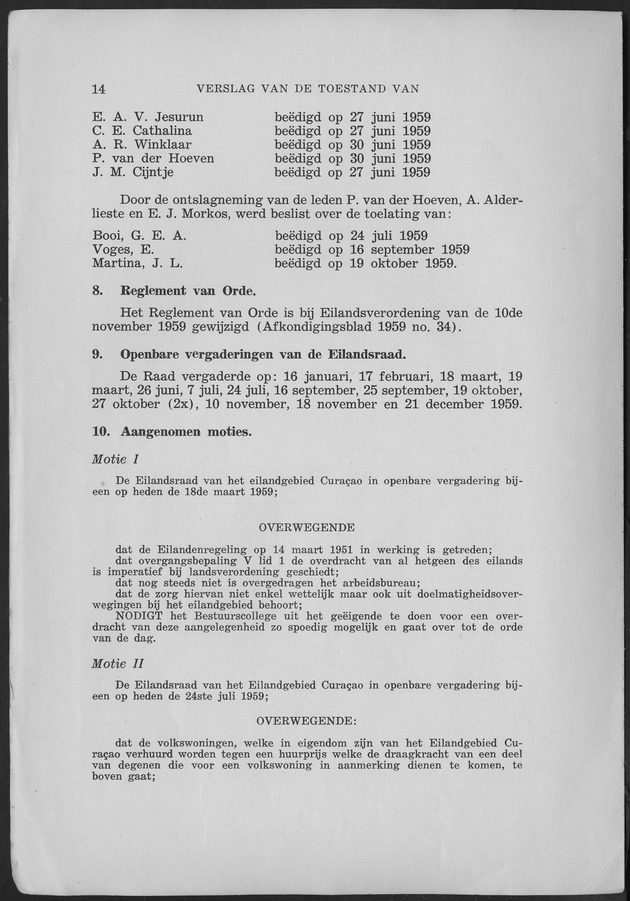 Verslag van de toestand van het eilandgebied Curacao 1959 - Page 14