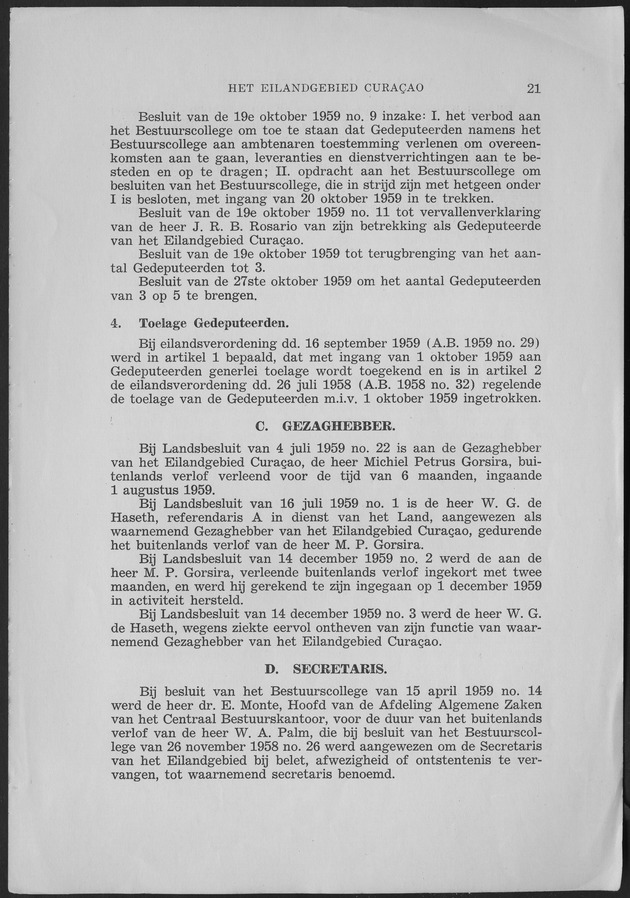 Verslag van de toestand van het eilandgebied Curacao 1959 - Page 21