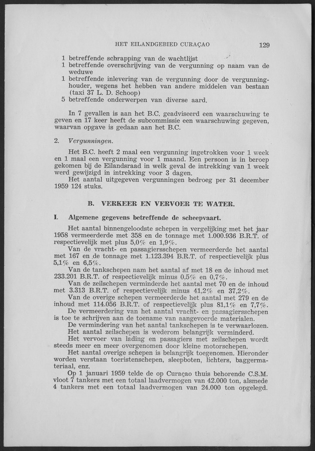 Verslag van de toestand van het eilandgebied Curacao 1959 - Page 129
