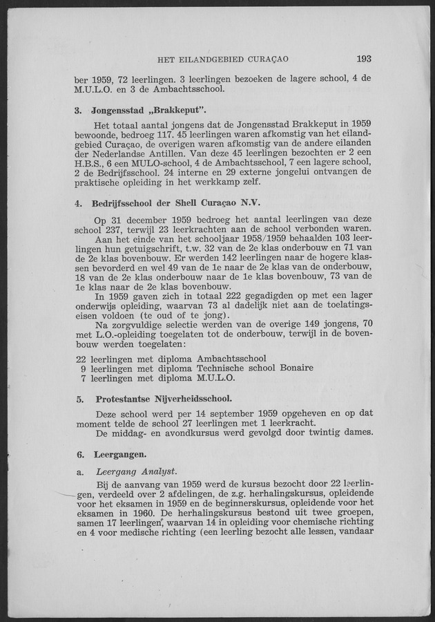 Verslag van de toestand van het eilandgebied Curacao 1959 - Page 193