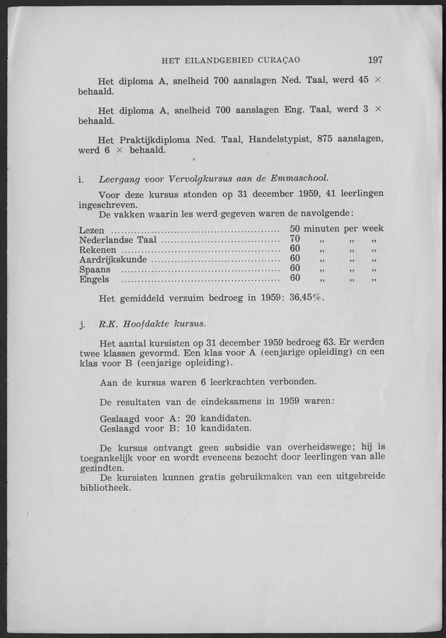 Verslag van de toestand van het eilandgebied Curacao 1959 - Page 197