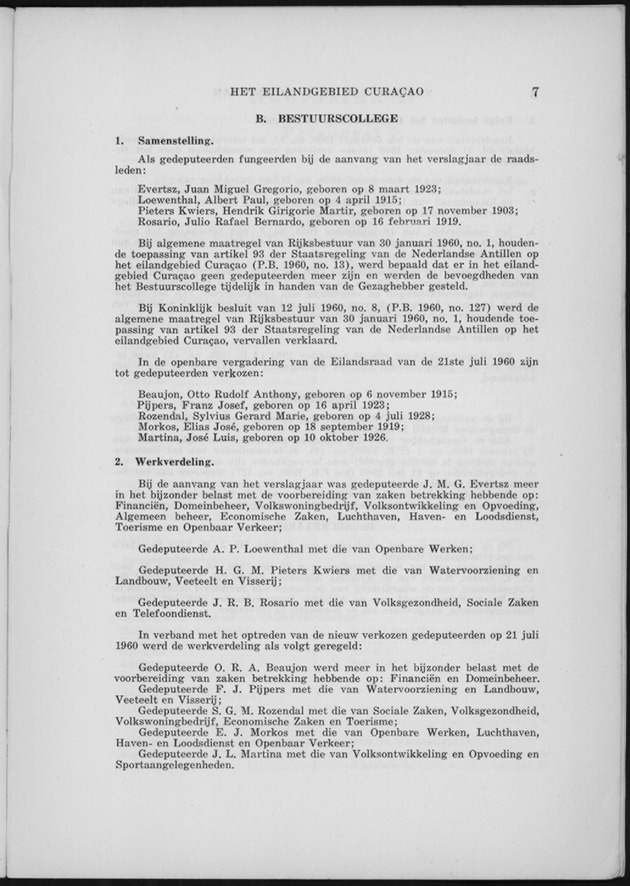 Verslag van de toestand van het eilandgebied Curacao 1960 - Page 7