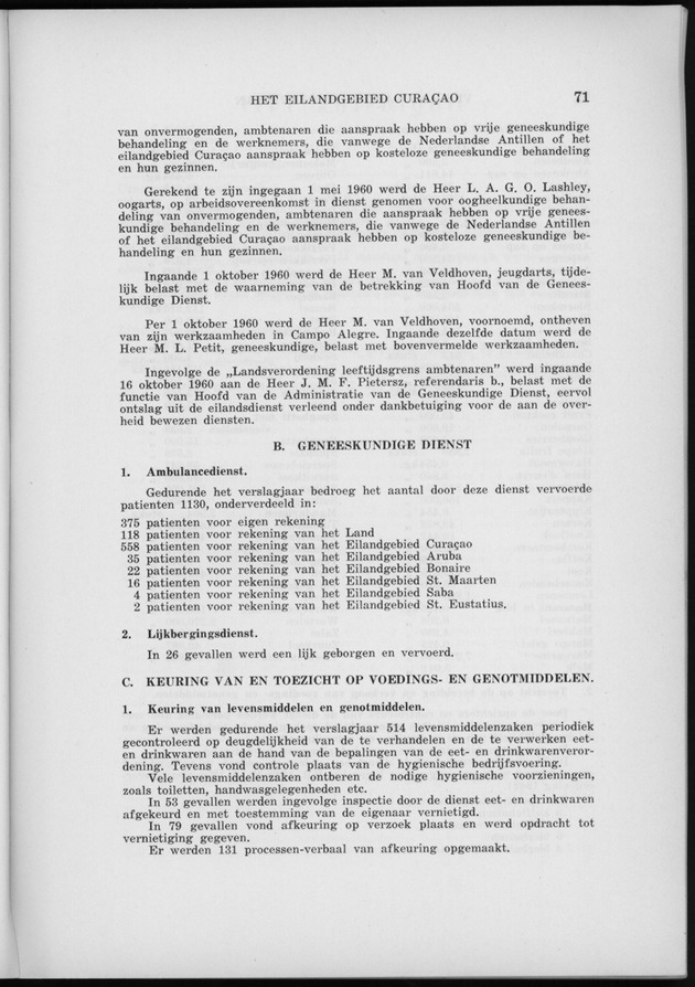 Verslag van de toestand van het eilandgebied Curacao 1960 - Page 71