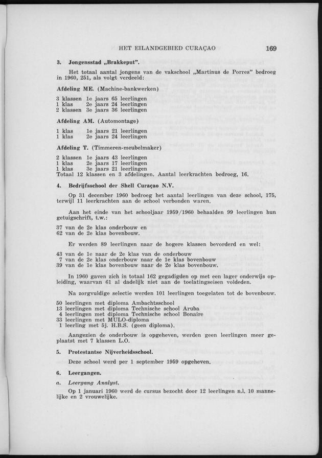 Verslag van de toestand van het eilandgebied Curacao 1960 - Page 169