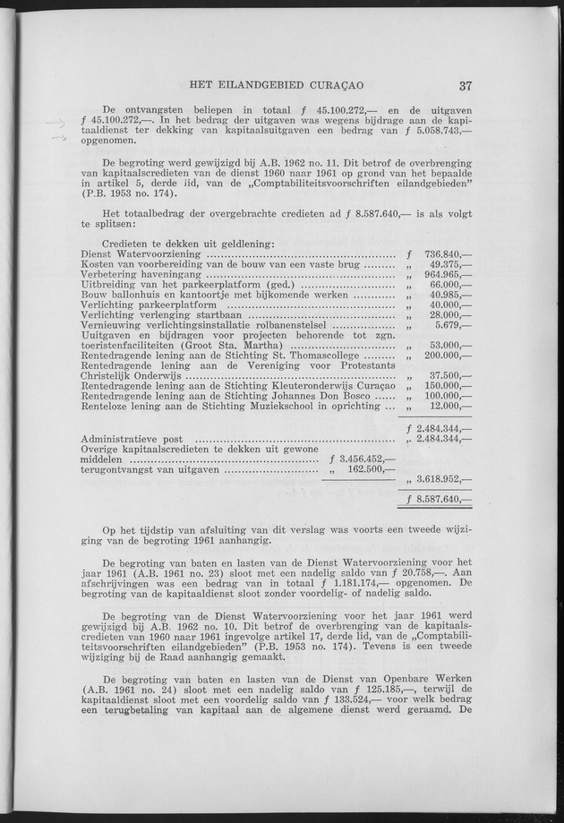 Verslag van de toestand van het eilandgebied Curacao 1961 - Page 37