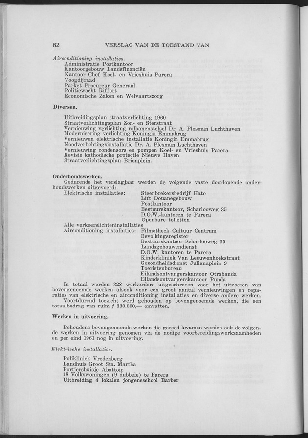 Verslag van de toestand van het eilandgebied Curacao 1961 - Page 62