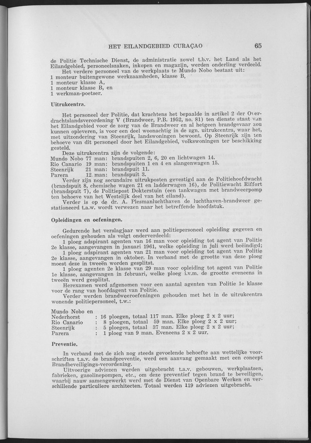 Verslag van de toestand van het eilandgebied Curacao 1961 - Page 65