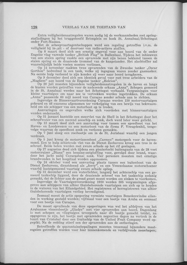 Verslag van de toestand van het eilandgebied Curacao 1961 - Page 128