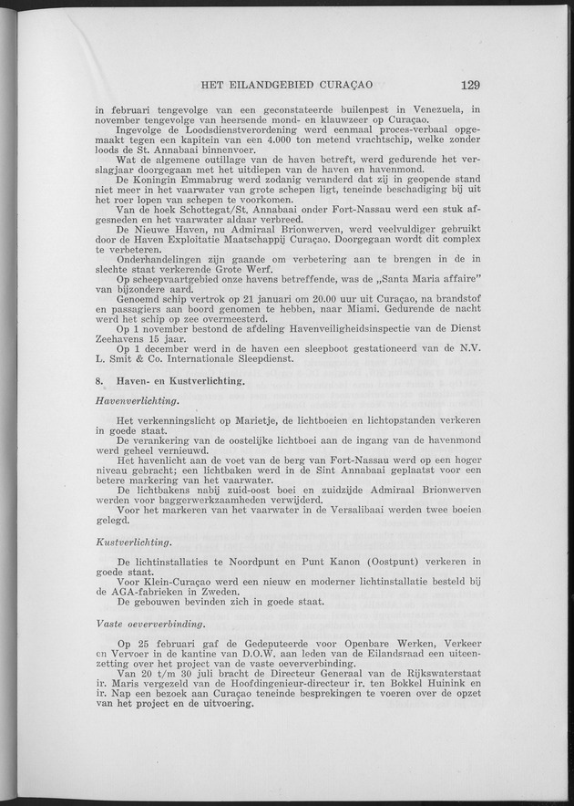 Verslag van de toestand van het eilandgebied Curacao 1961 - Page 129