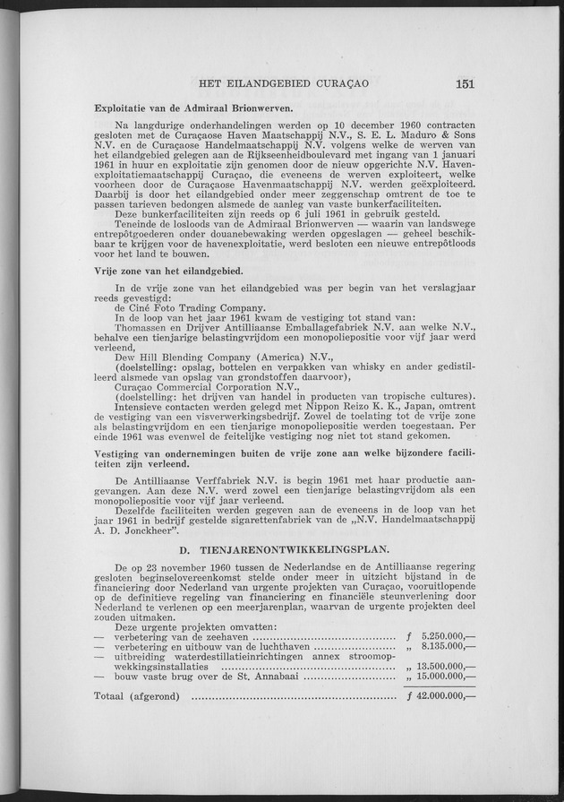Verslag van de toestand van het eilandgebied Curacao 1961 - Page 151