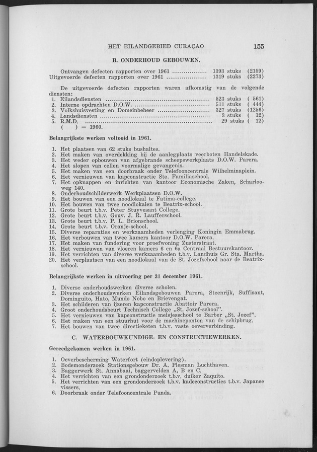 Verslag van de toestand van het eilandgebied Curacao 1961 - Page 155