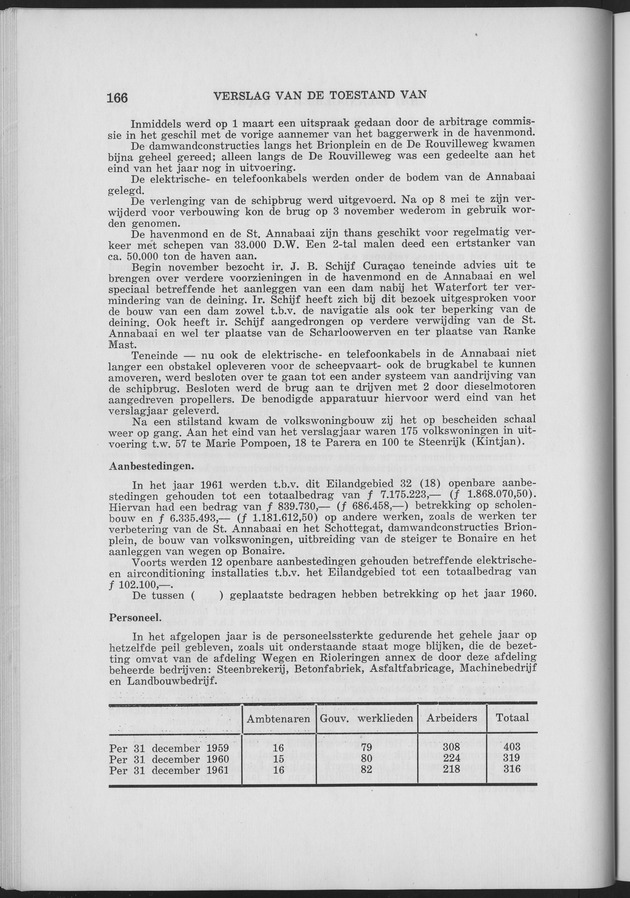 Verslag van de toestand van het eilandgebied Curacao 1961 - Page 166