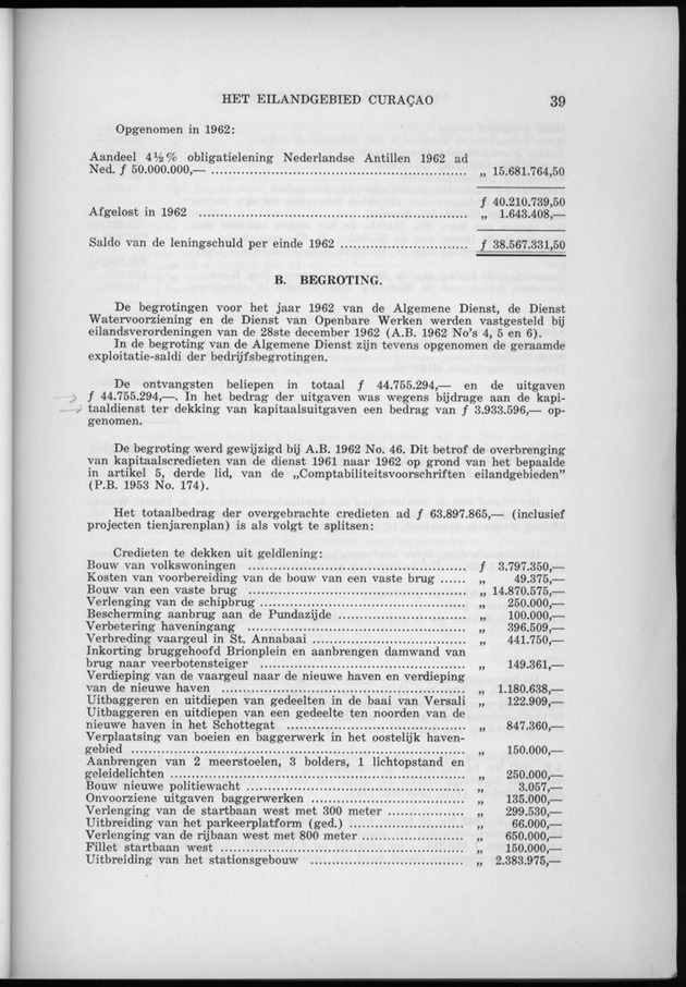Verslag van de toestand van het eilandgebied Curacao 1962 - Page 39