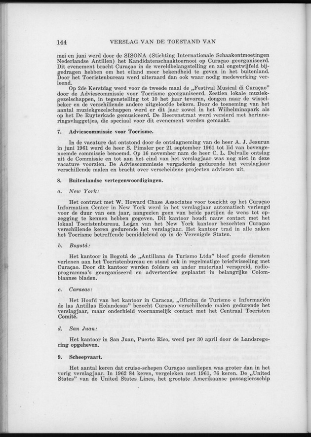 Verslag van de toestand van het eilandgebied Curacao 1962 - Page 144