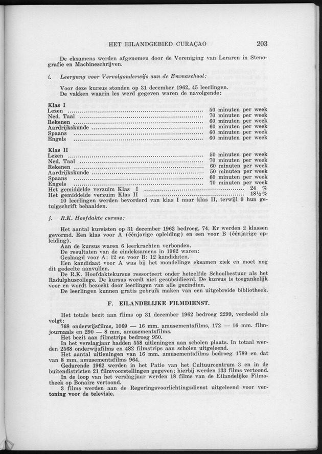 Verslag van de toestand van het eilandgebied Curacao 1962 - Page 203