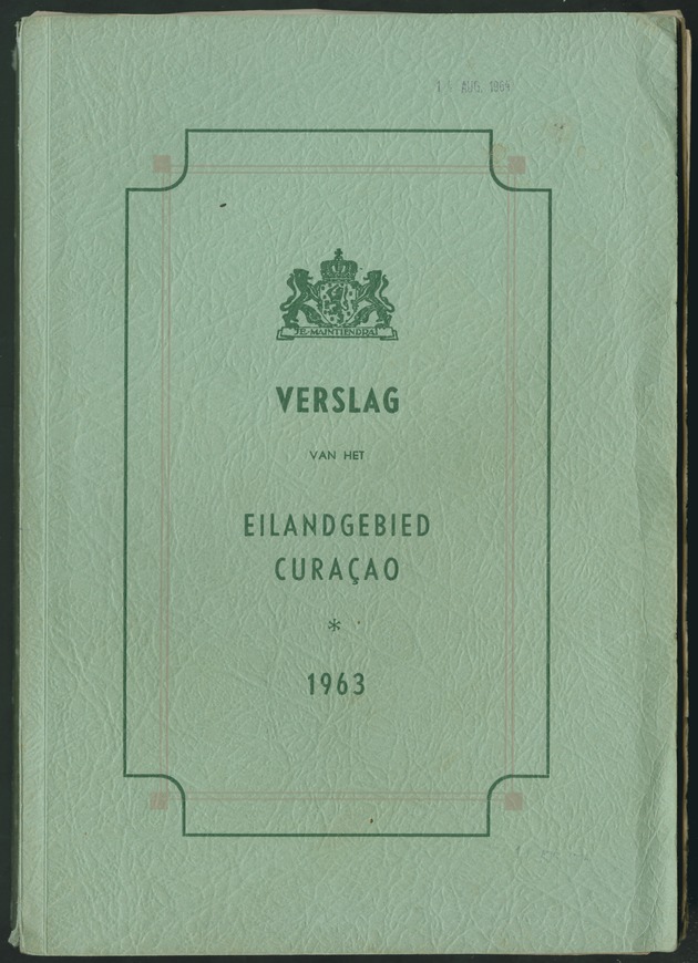 Verslag van de toestand van het eilandgebied Curacao 1963 - Front Cover