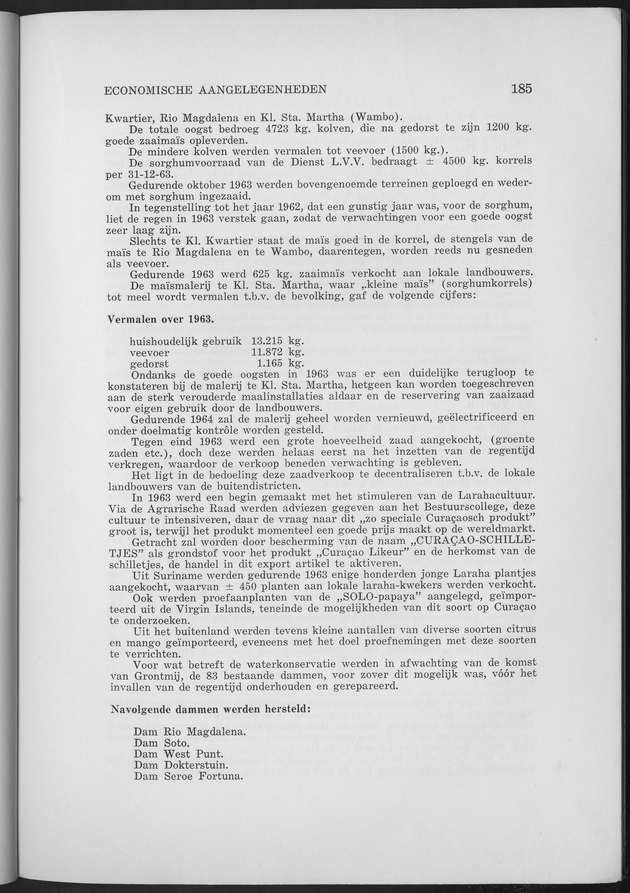 Verslag van de toestand van het eilandgebied Curacao 1963 - Page 185