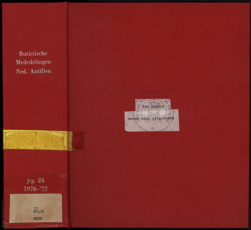 Statistische Mededelingen Ned. Antillen Jrg.24 - Front Cover