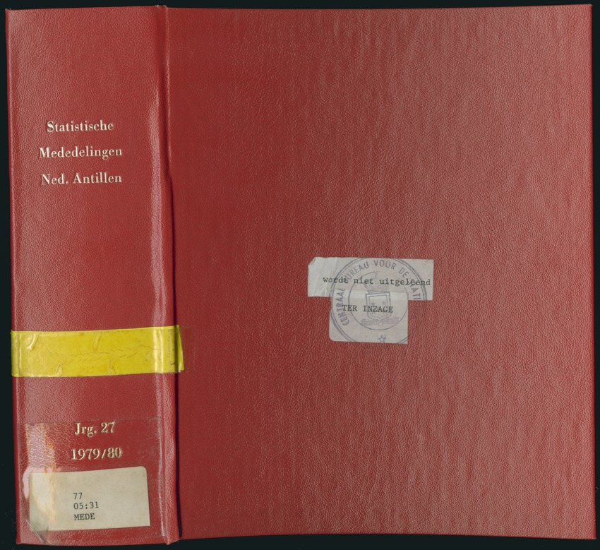 Statistische Mededelingen Ned. Antillen Jrg.27 - Front Cover
