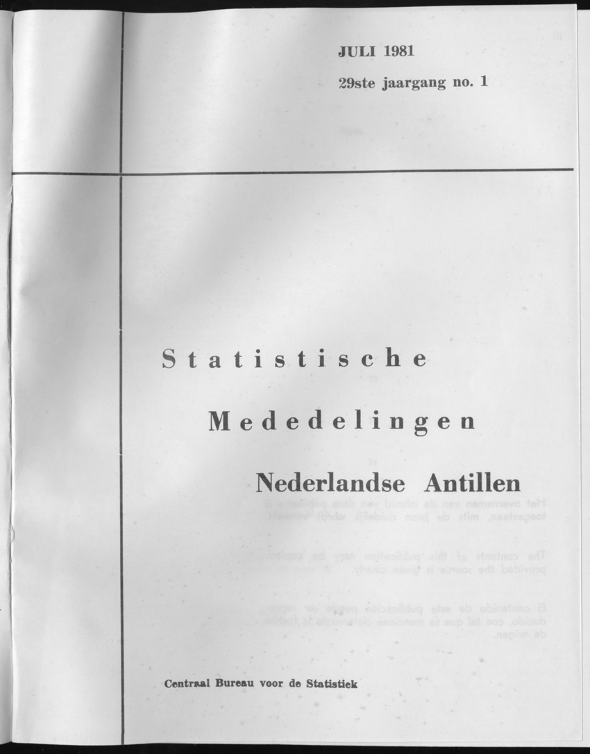 29ste Jaargang No.1 - Juli 1981 - Front Cover