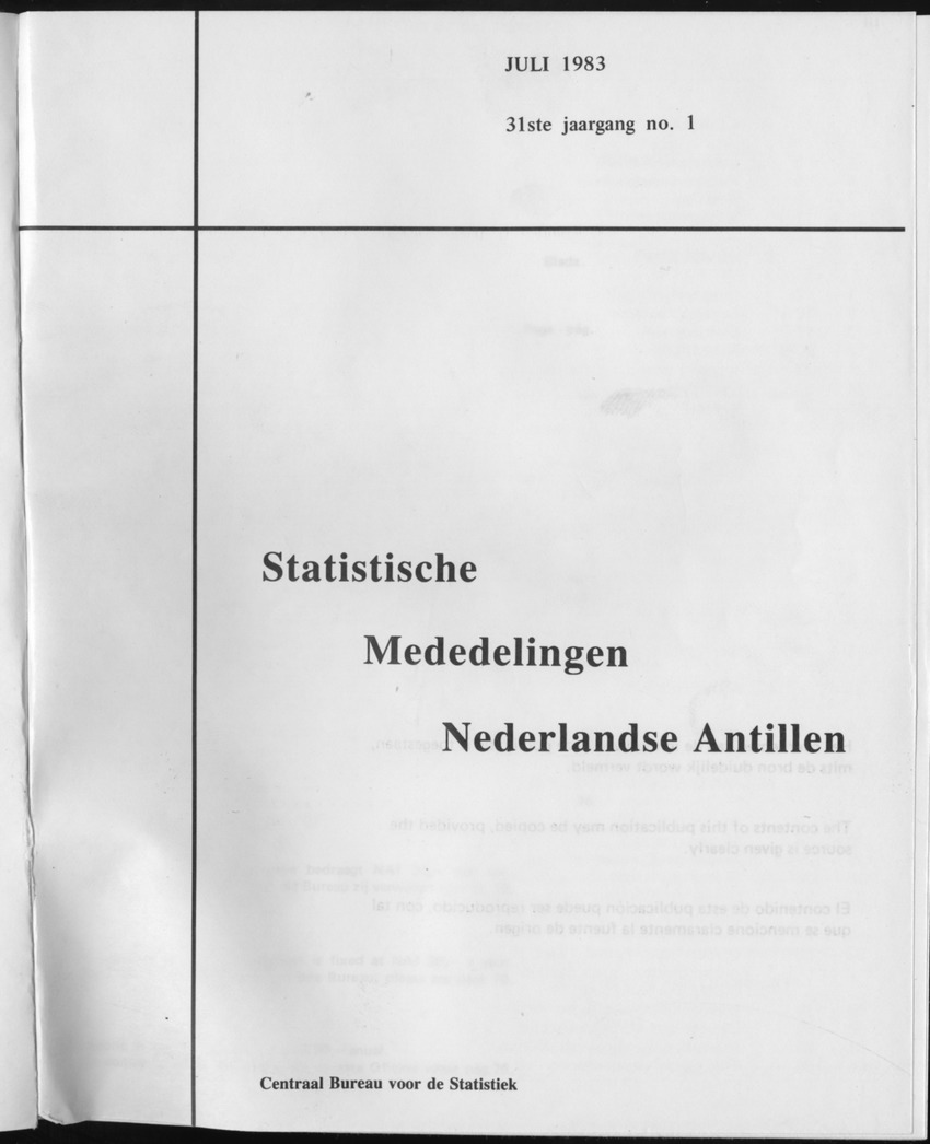 31ste Jaargang No.1 - Juli 1983 - Front Cover