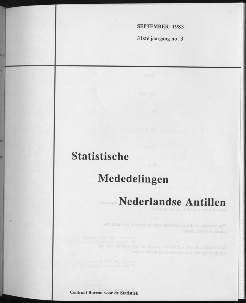 31ste Jaargang No.3 - September 1983 - Front cover
