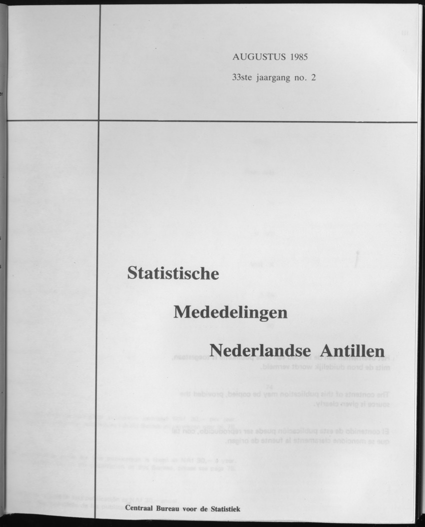 33ste Jaargang No.2 - Augustus 1985 - Front Cover