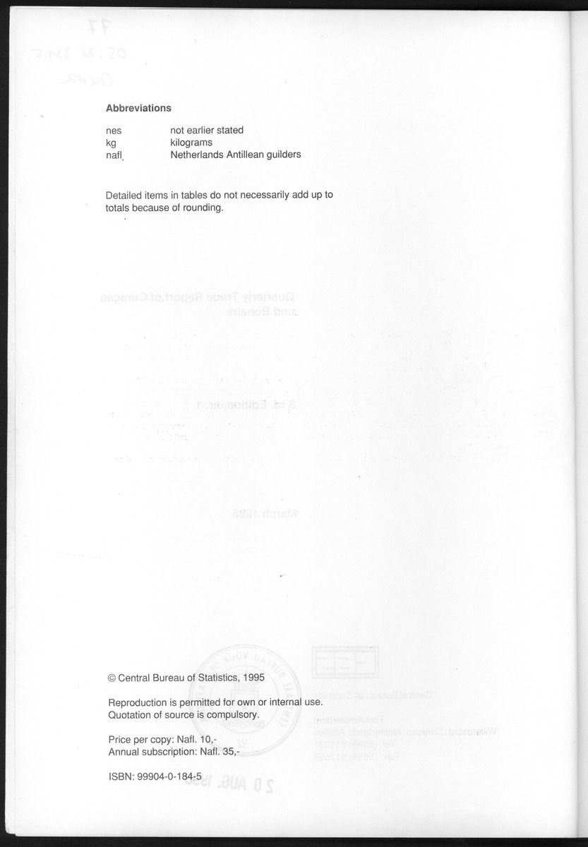 Quarterly Trade Report Nr.1 - 1995 - New Page